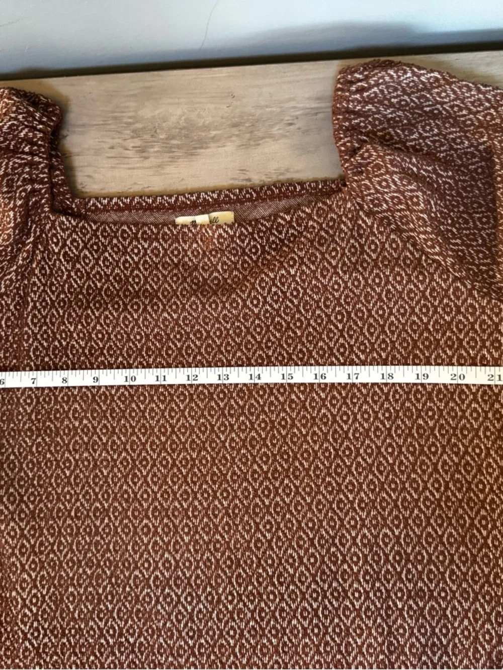 Madewell Rust Diamond Print Square-Neck Blouse